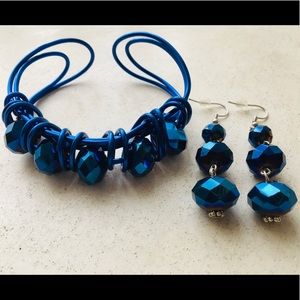 Royal Blue Just for You Bracelet & Earring Set